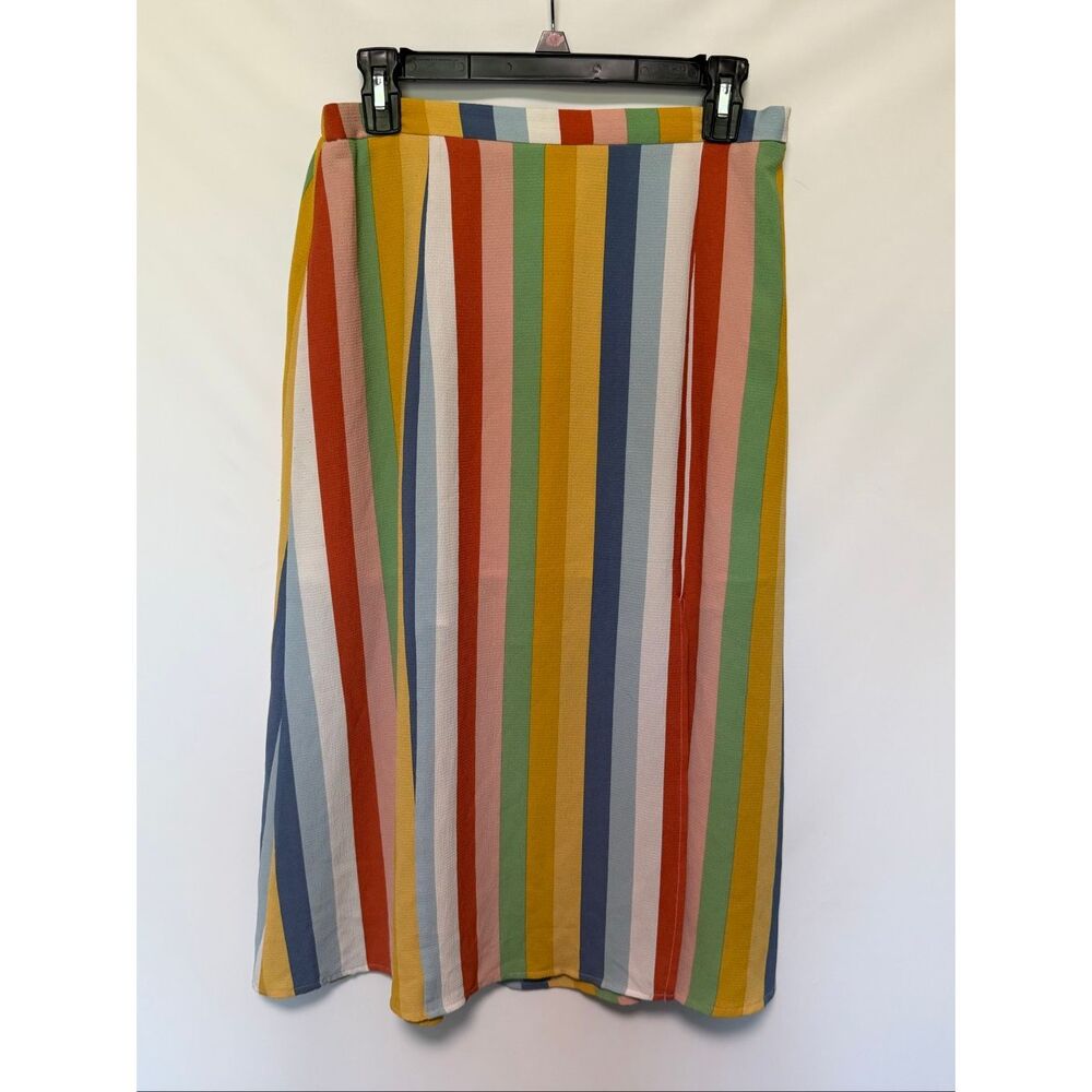 June & Hudson multicolor vertical striped lined skirt size medium